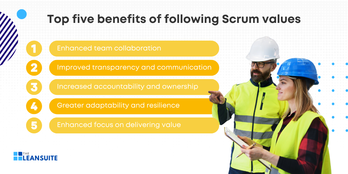 Top five benefits of following Scrum values for Scrum teams