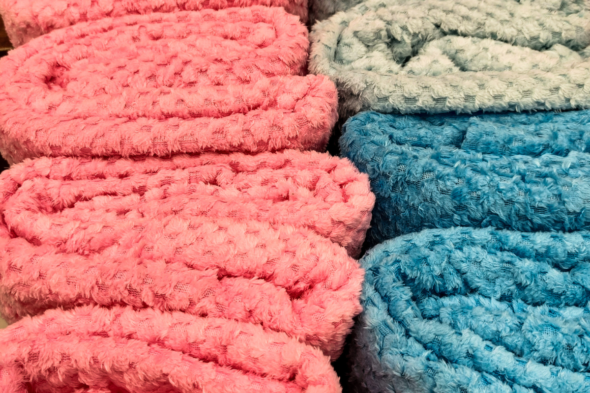 Variety of fabrics for throw blankets