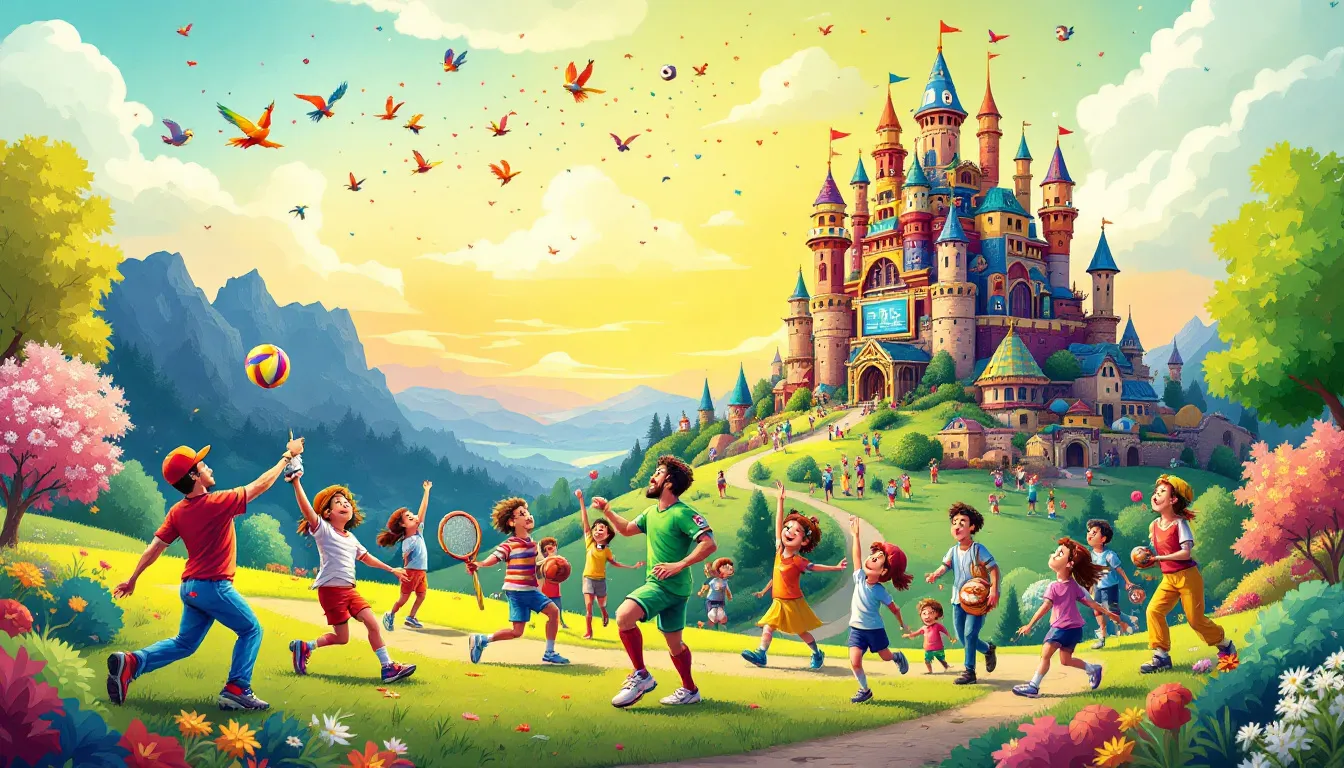An illustration representing daily fantasy sports, showcasing various sports elements.