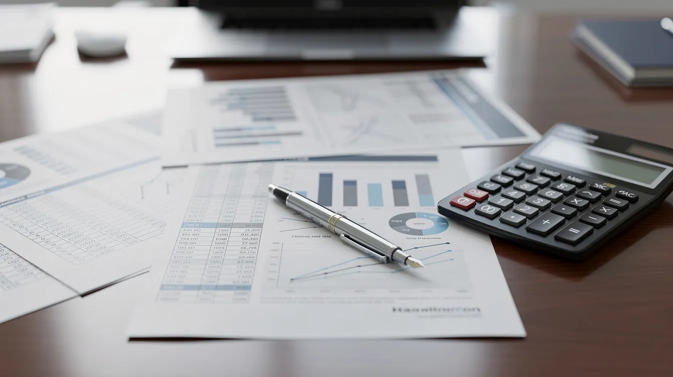 32c099de 48a7 4cf7 9371 e95a19be30eb The image features financial documents, a calculator, and a pen neatly arranged on a professional desk, symbolizing the financial planning and investment opportunities crucial for cancer hospitals and treatment centers. This setup reflects the importance of detailed project reports and revenue projections in improving patient outcomes and operational efficiency in healthcare.
