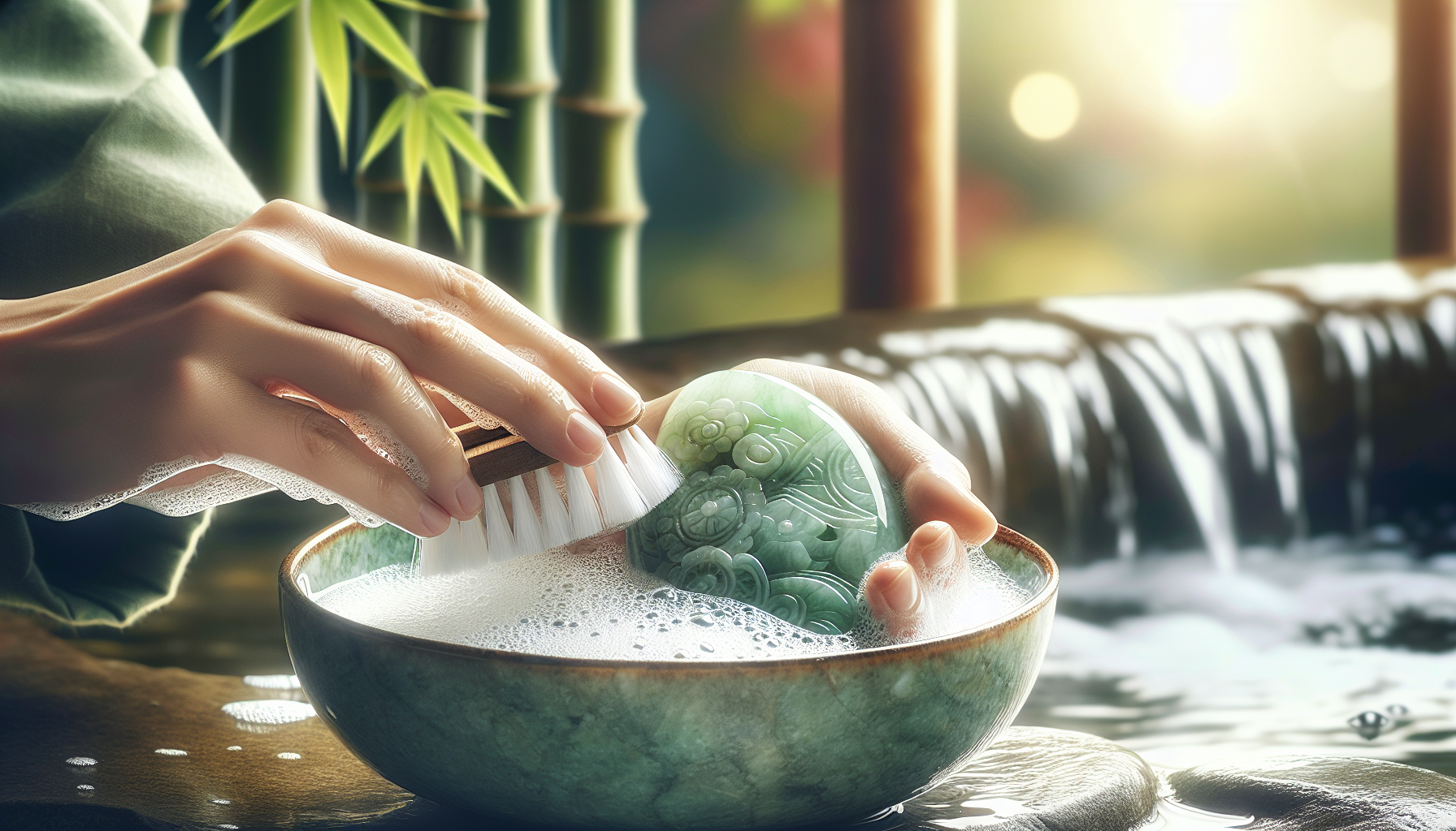 Cleansing jade with soap and water