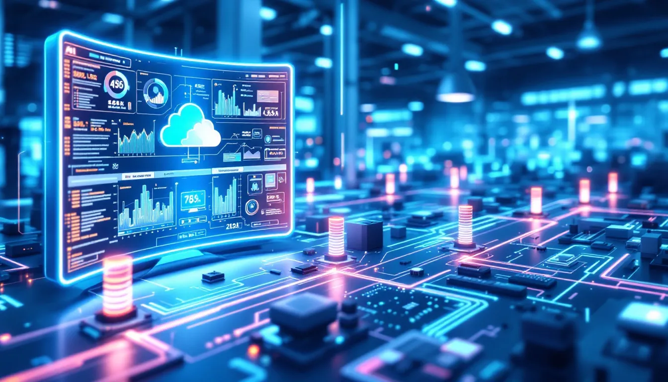 A visual representation of cloud computing's impact on the manufacturing industry.