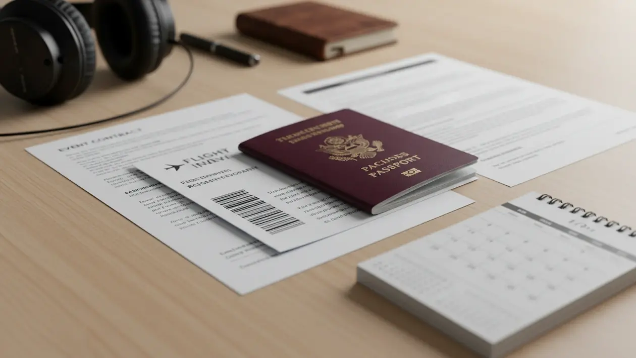 Artist event file used before choosing flight itinerary for visa route
