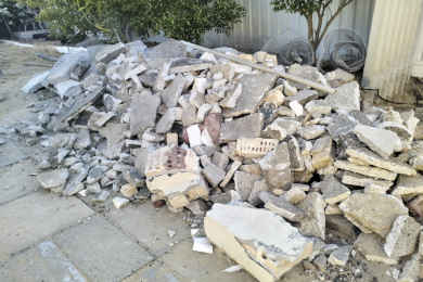 Bricks and concrete are best disposed of in the local area if there are recycling facilities