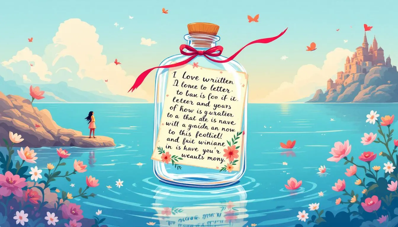 A beautifully crafted handwritten love letter in a bottle, symbolizing a romantic DIY gift for her.
