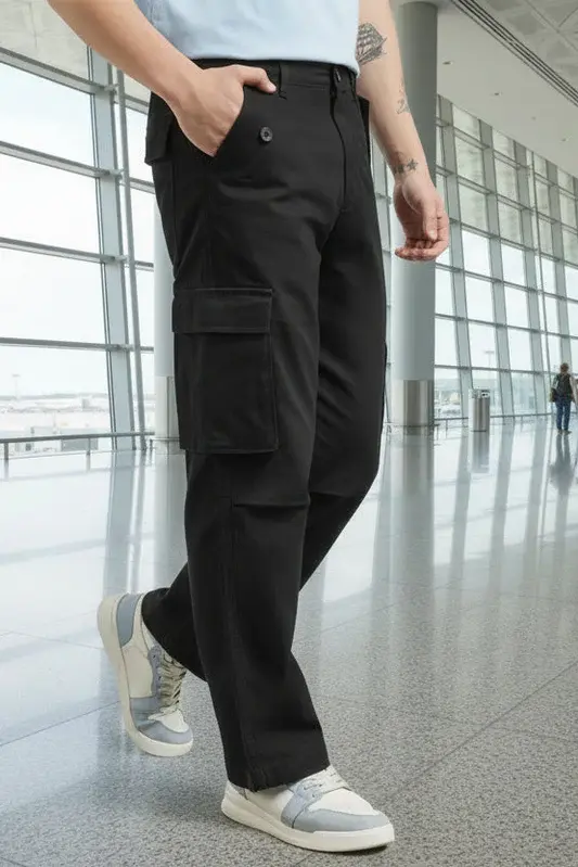 Black Cargo Pants for Men
