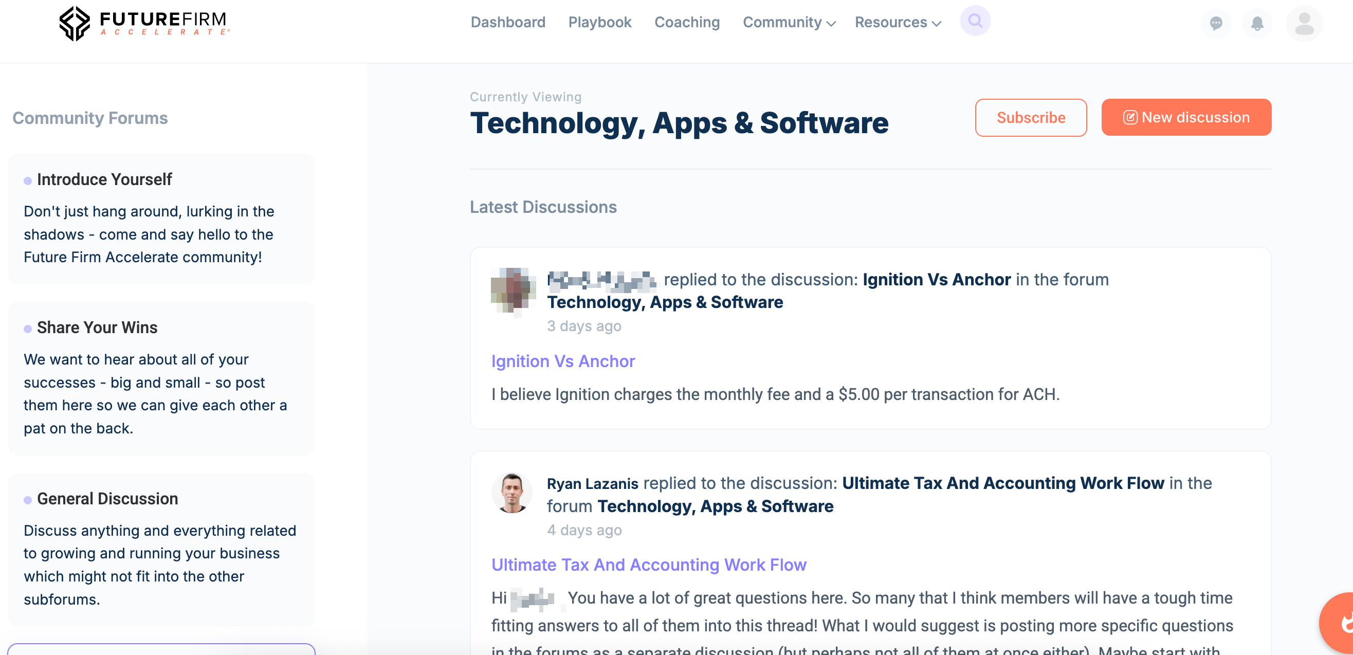 Future Firm Accelerate Technology, Apps, and Software thread snapshot