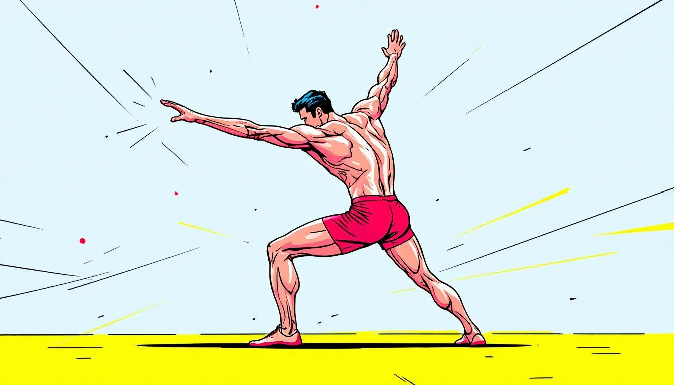 A person performing dynamic stretches as a warm-up for their leg workout.