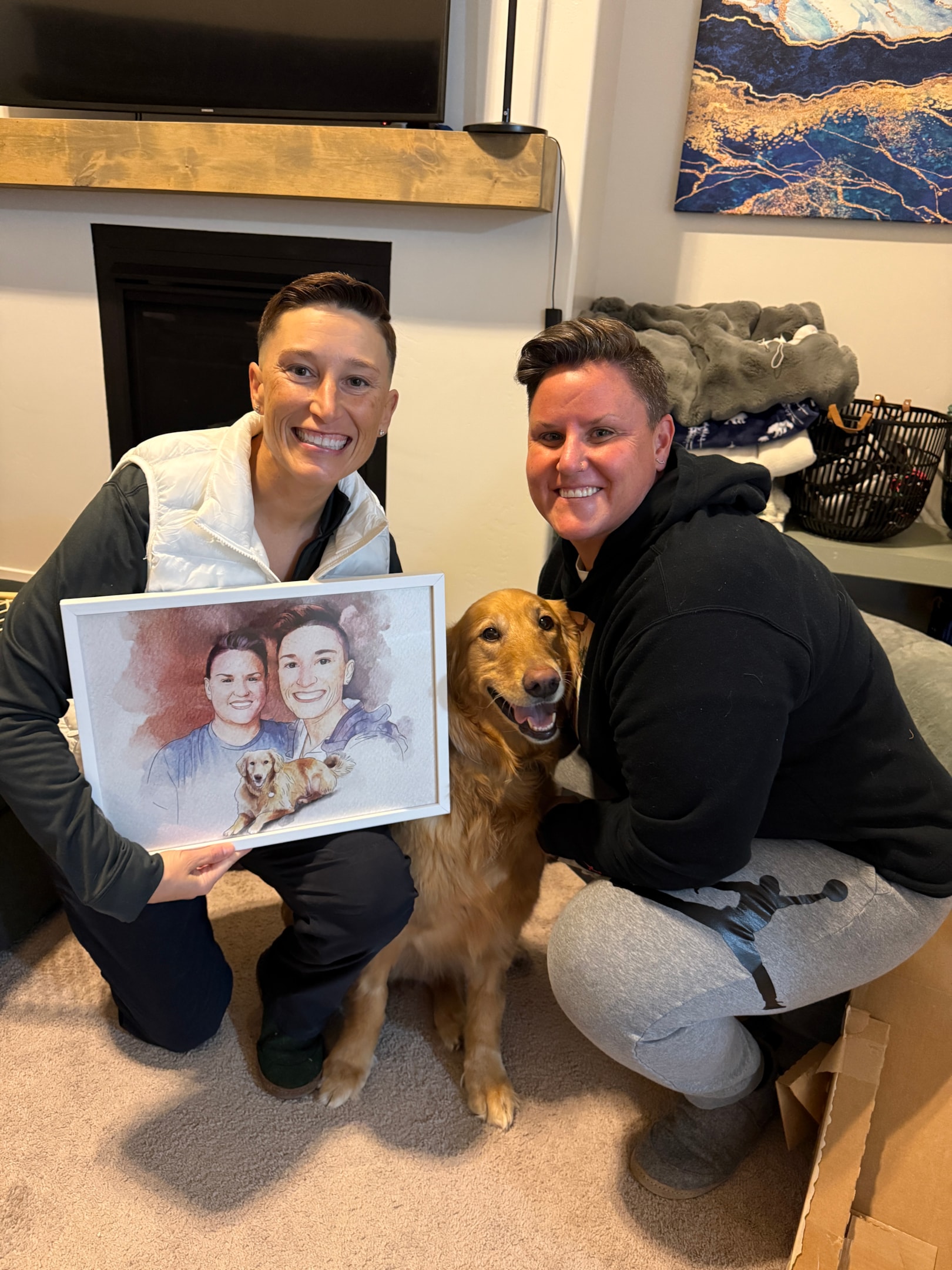 An emotional moment between a pet owner and their pet, showcasing the bond strengthened by personalized pet gifts.