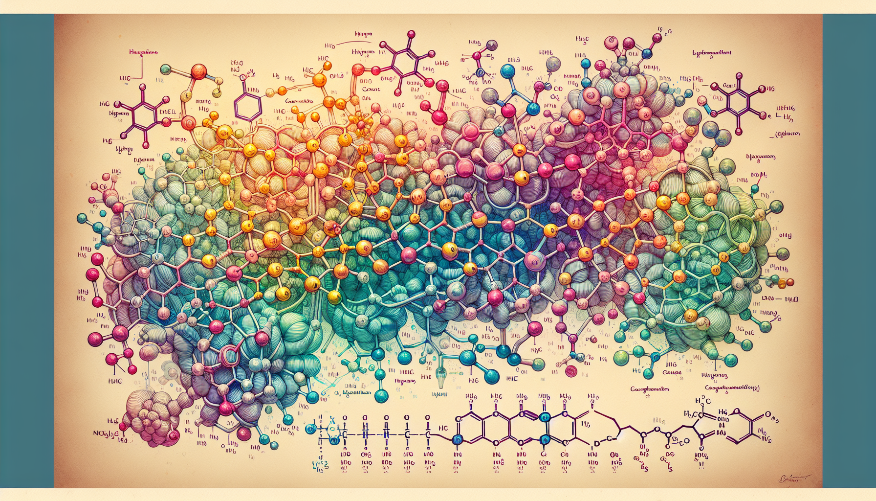 An illustration showing the chemical structure of HHC.