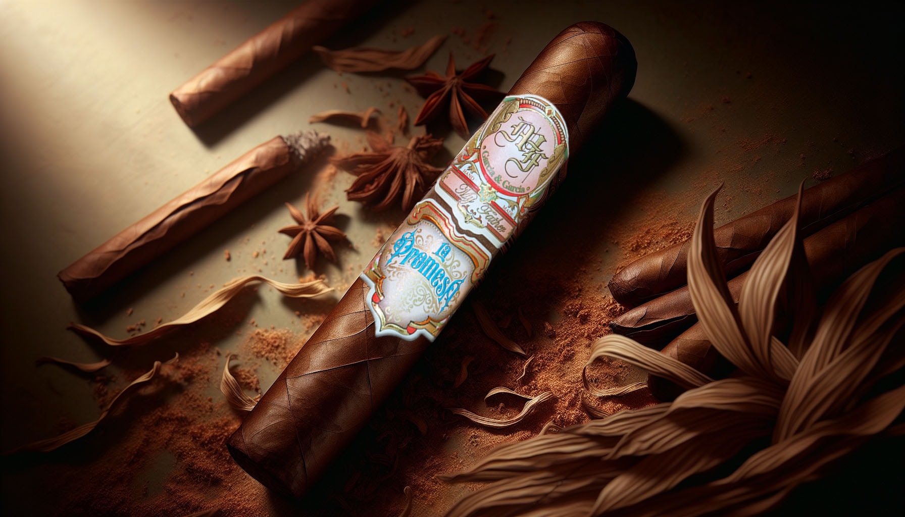 An illustration of the My Father La Promesa Lancero cigar, perfect for an elegant smoking experience.