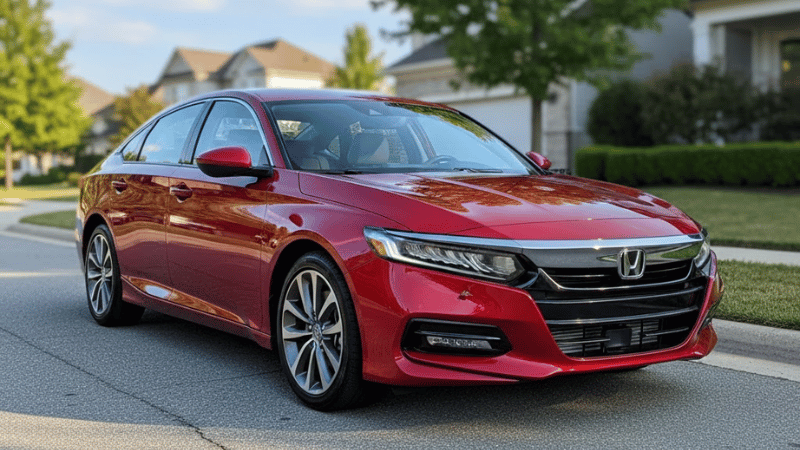  a Honda Accord in red vinyl wrap