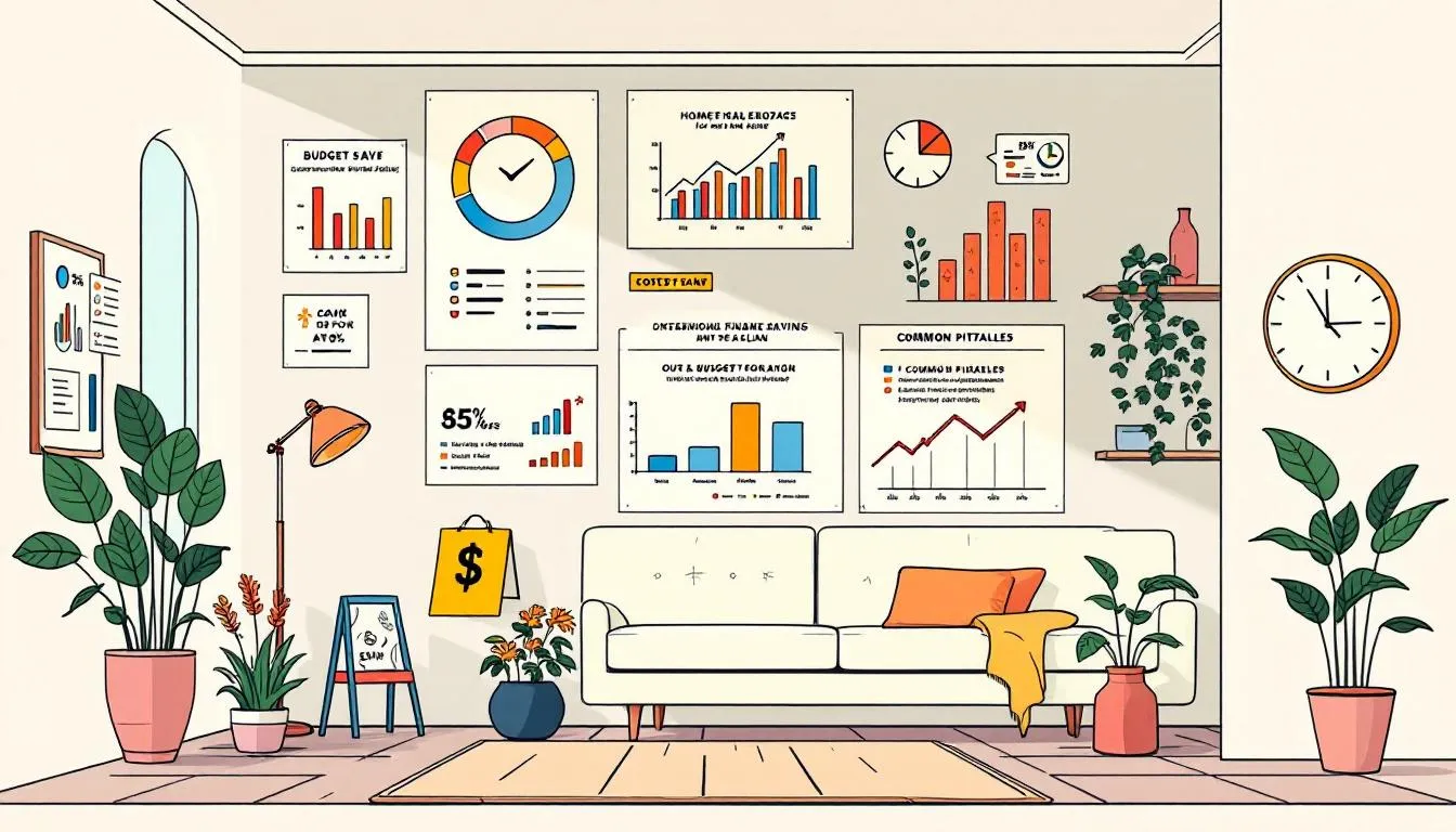A well-organized budget plan with charts and notes to save money and avoid expensive mistakes when remodeling your home.