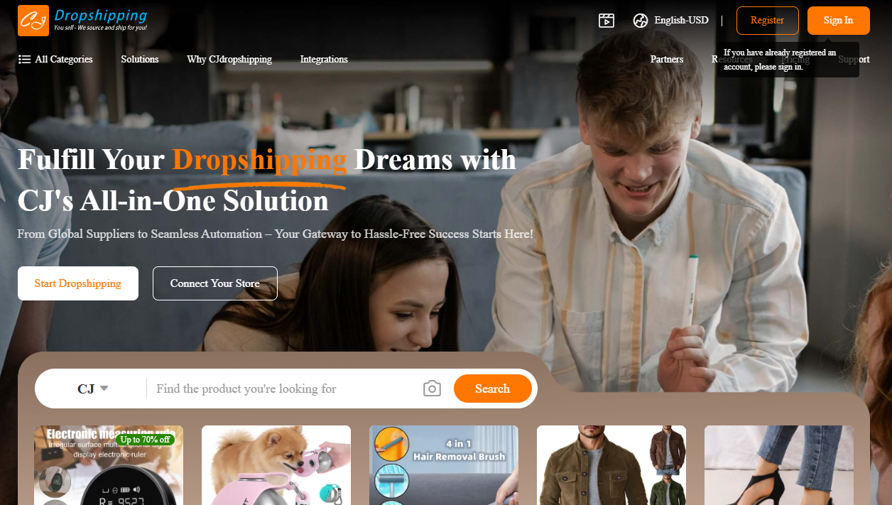 finding dropshipping suppliers using cj dropshipping