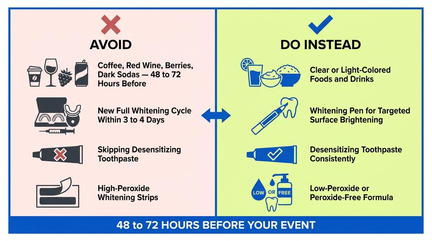 What to Avoid in the Days Before Your Event