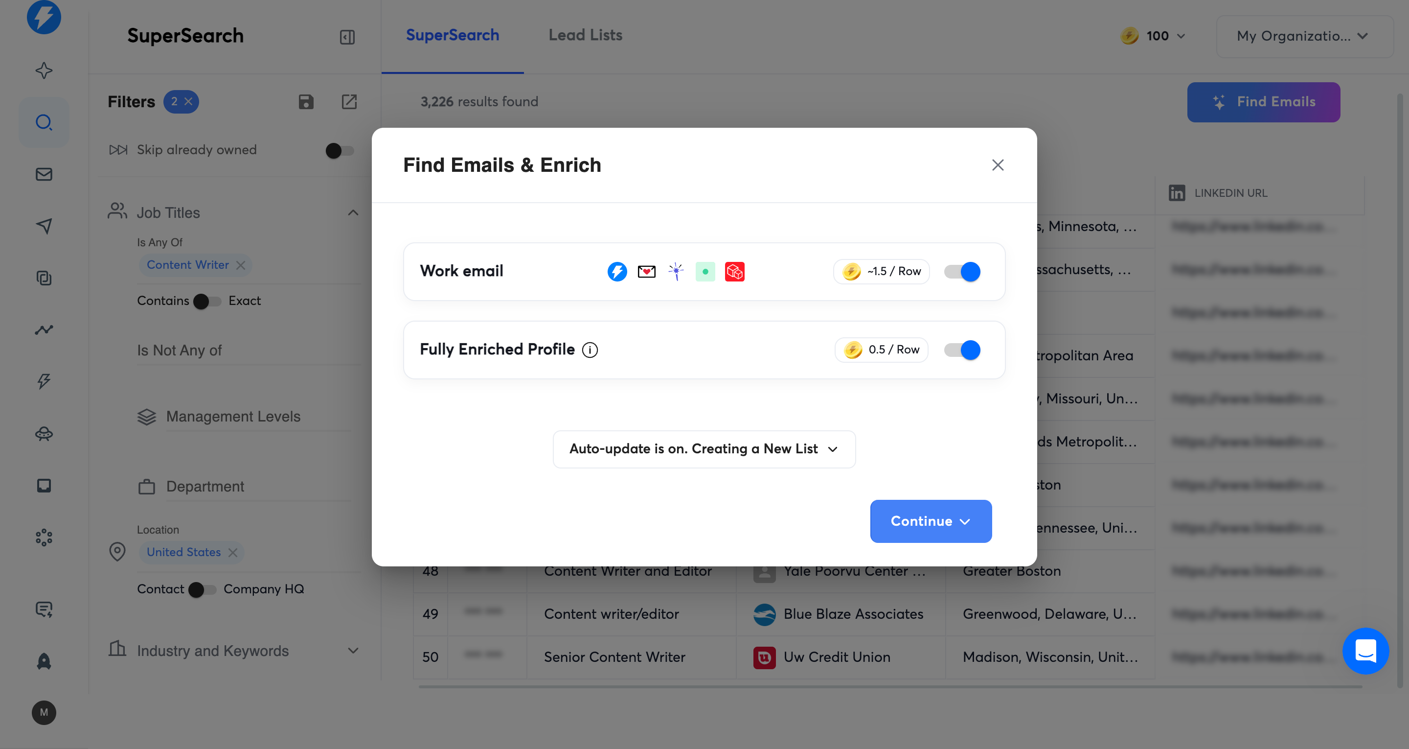 Instantly email sequence builder