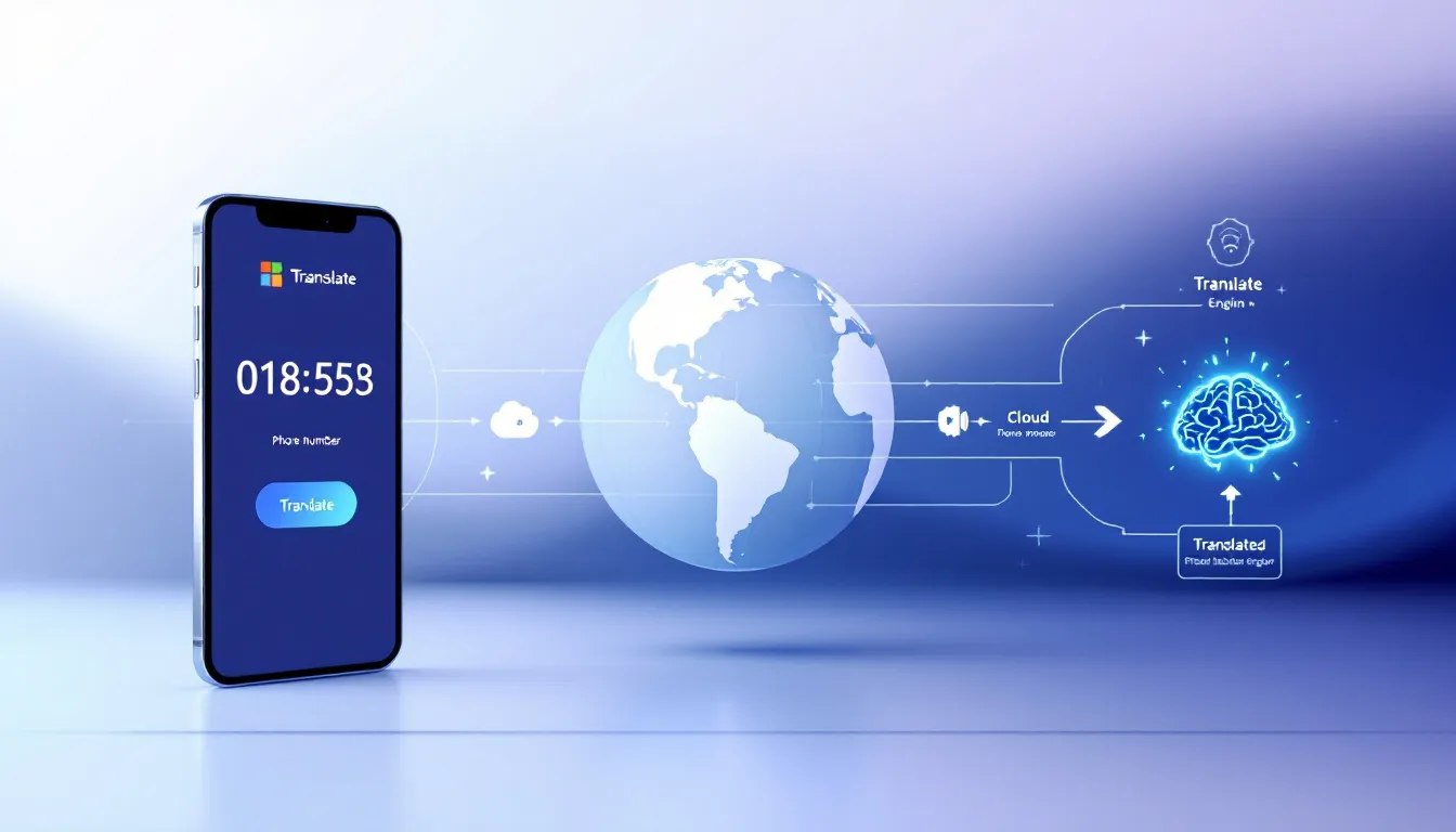 An infographic explaining the process of translating phone numbers in Microsoft Teams.