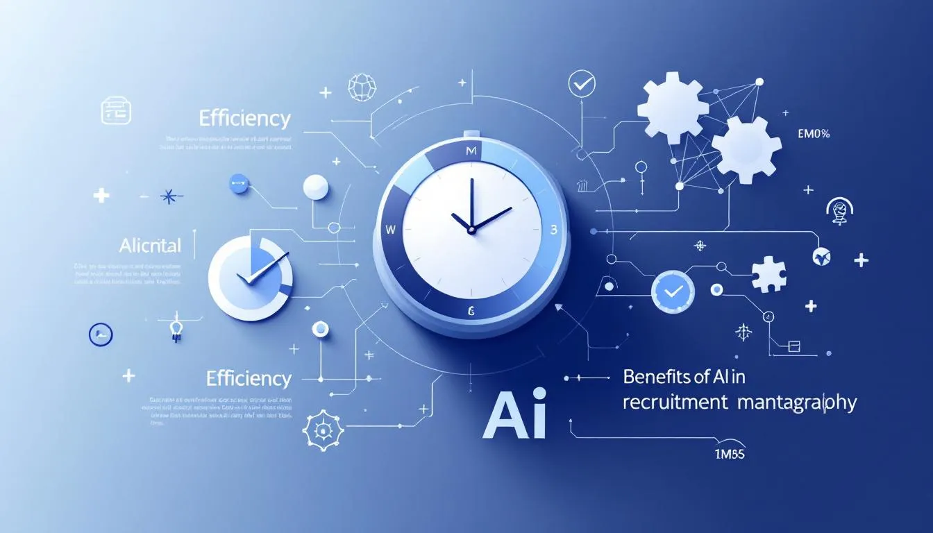 An infographic displaying the benefits of AI in the recruitment process, highlighting efficiency and candidate matching.