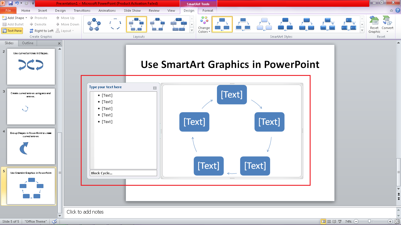 You can adjust and edit points on SmartArt for your diagram and infographics.