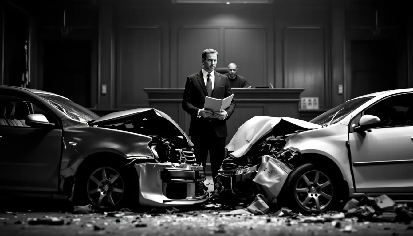 An educational image illustrating how comparative fault affects car accident claims in New Mexico.