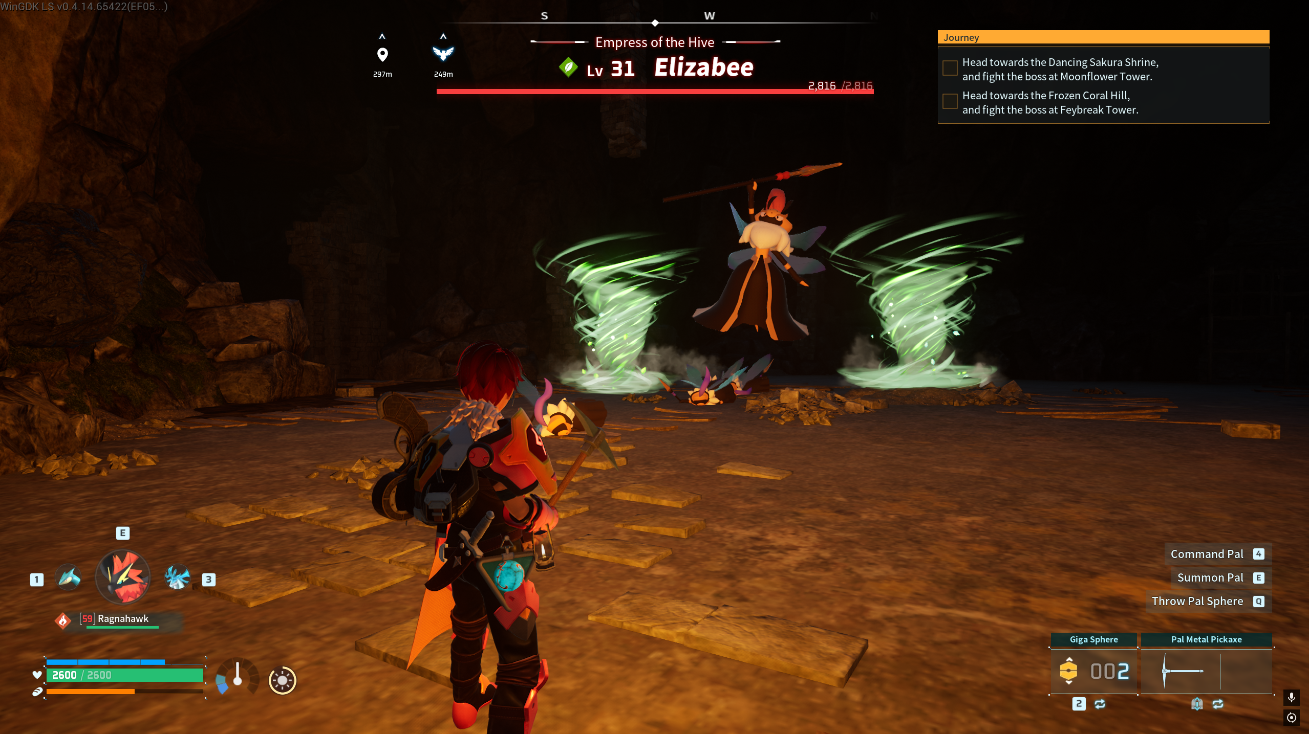 The Elizabee boss using Grass Tornado.