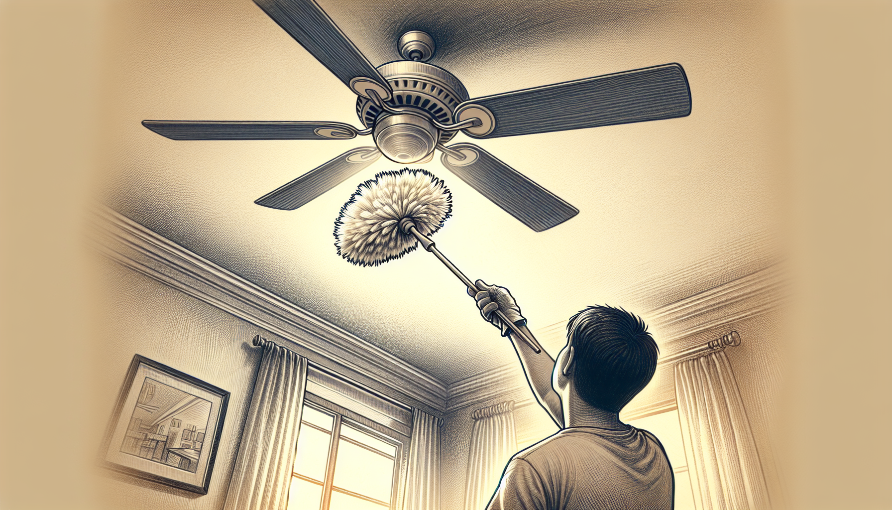 Cleaning ceiling fans with extendable dusters