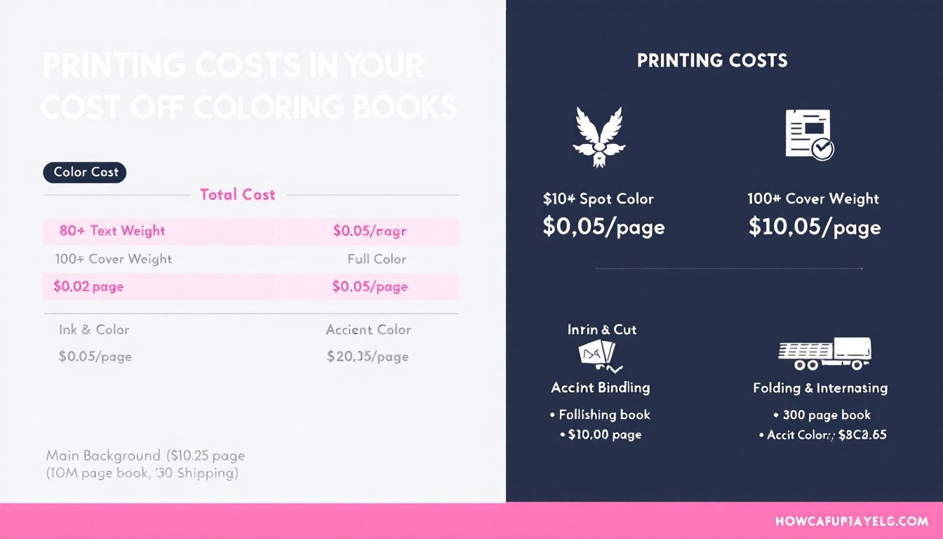 Cost breakdown of printing coloring books.