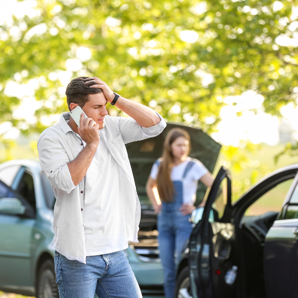 Image showing a person looking overwhelmed after a truck accident in Duluth, GA.