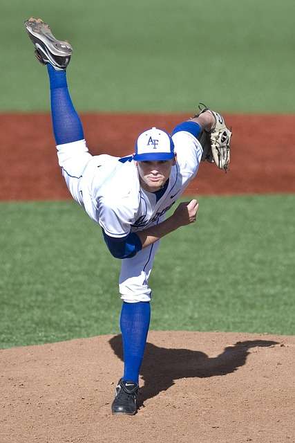 a pitcher completing a pitch