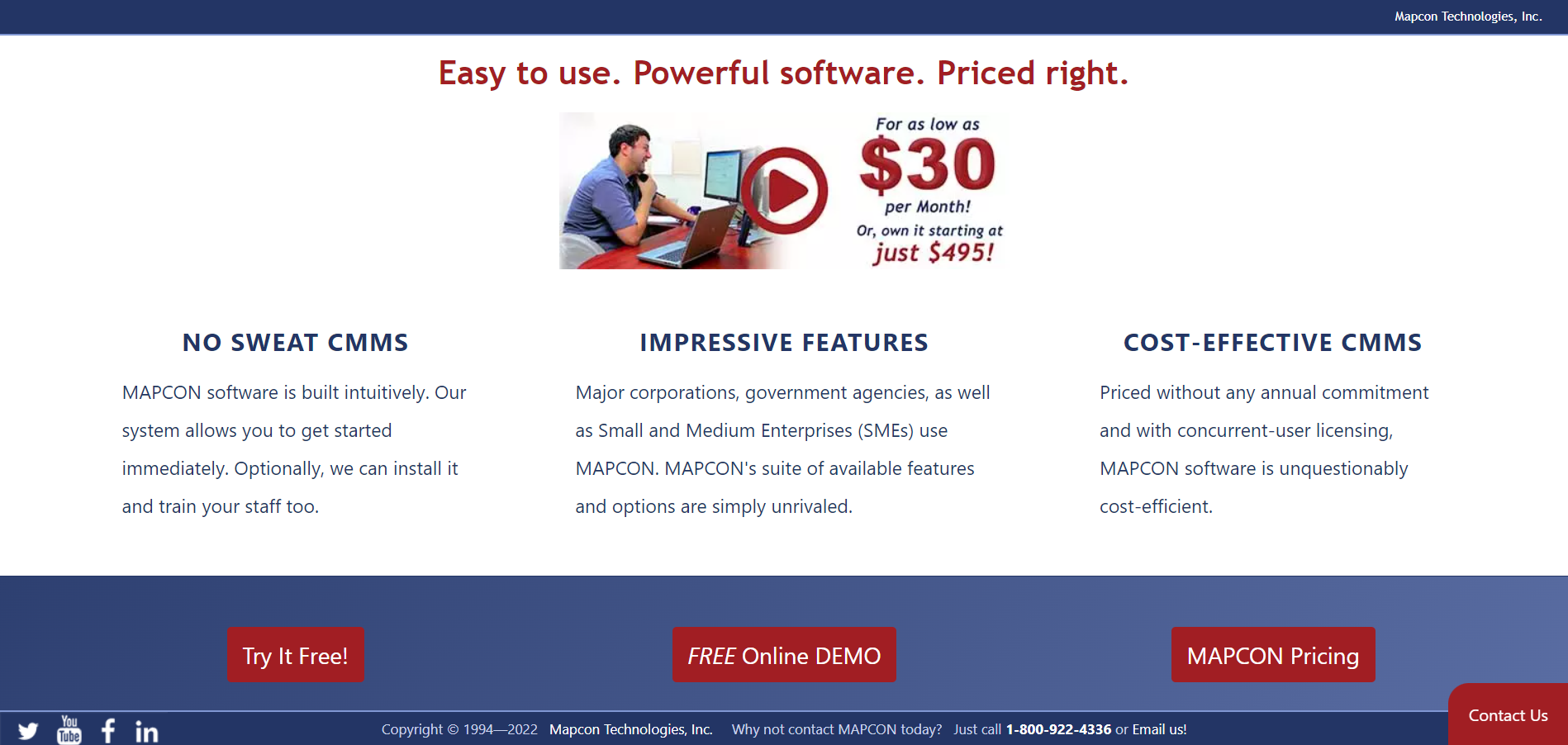 MAPCON pricing