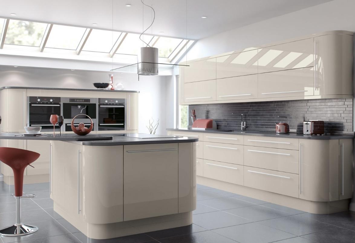 High gloss cashmere kitchen