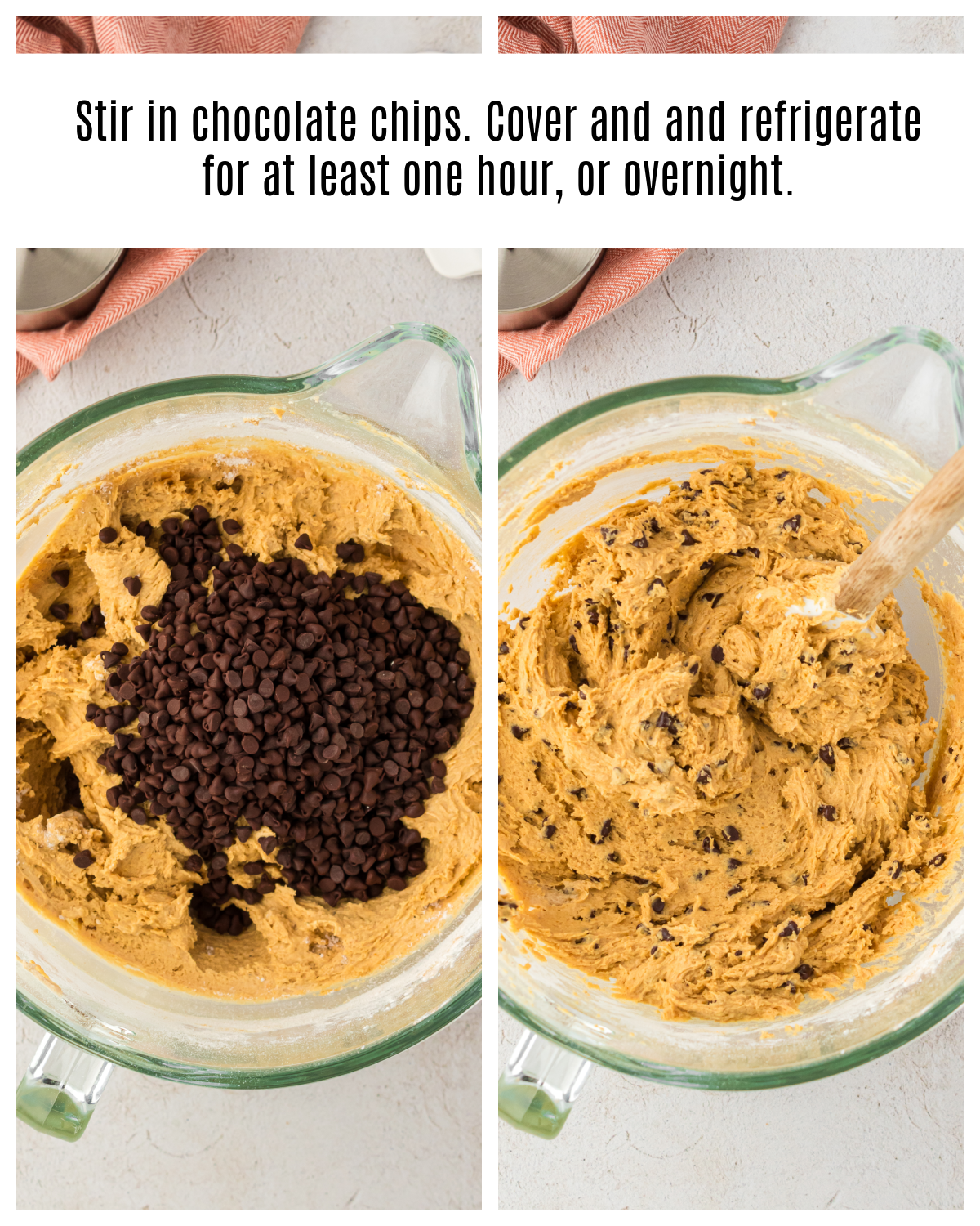chocolate chips added to pumpkin cookie dough