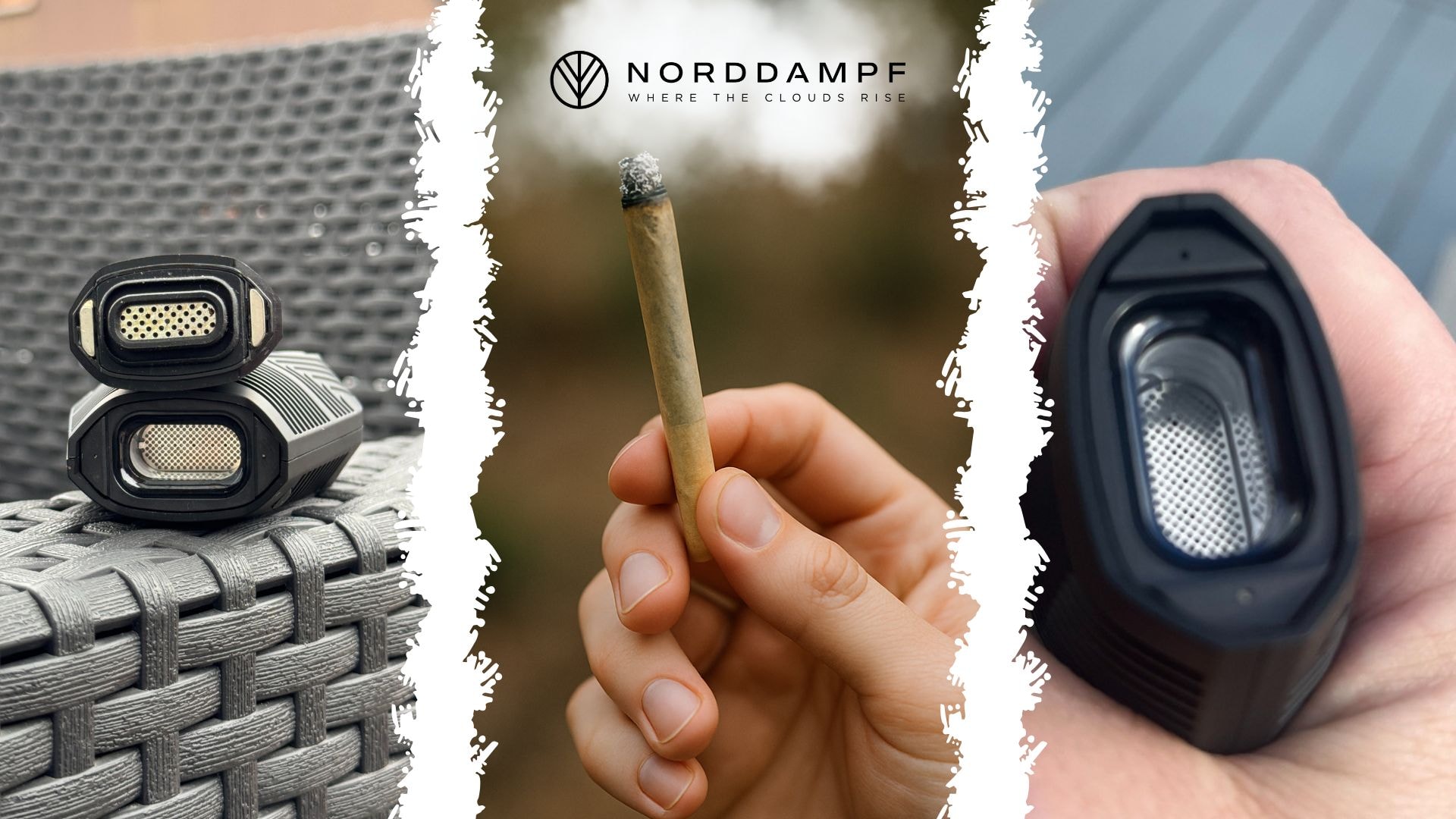 Joint und ein Vaporizer auf einem Bild im Vergleich