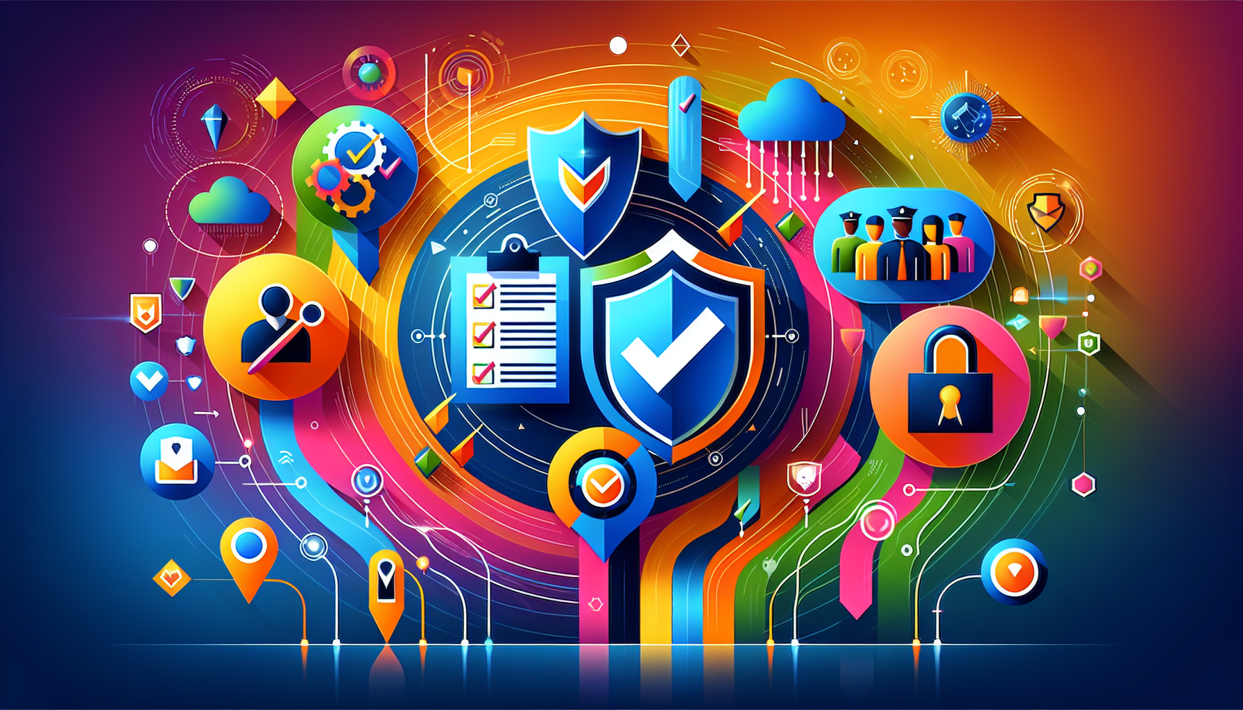 Visual representation of key components of a security plan.