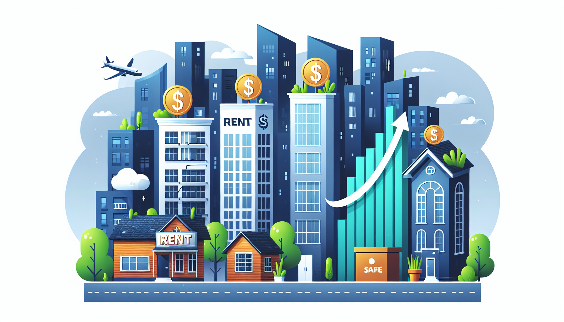 Illustration of improving property cash flow for real estate investment