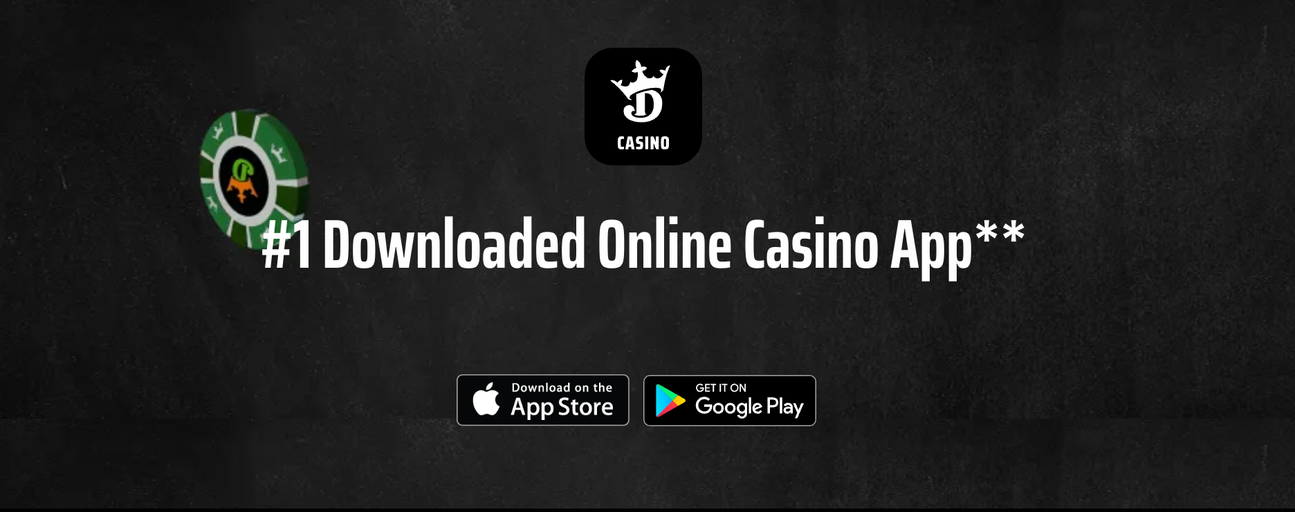 Image of the available App stores where you can download the DraftKings Casino app