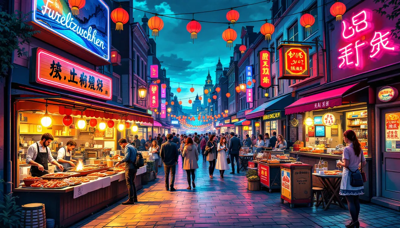 Ein Vergleich von zwei Städten, Berlin und Düsseldorf, mit typischen Gerichten.