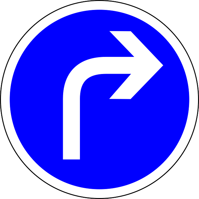 traffic sign, turn right ahead, turn