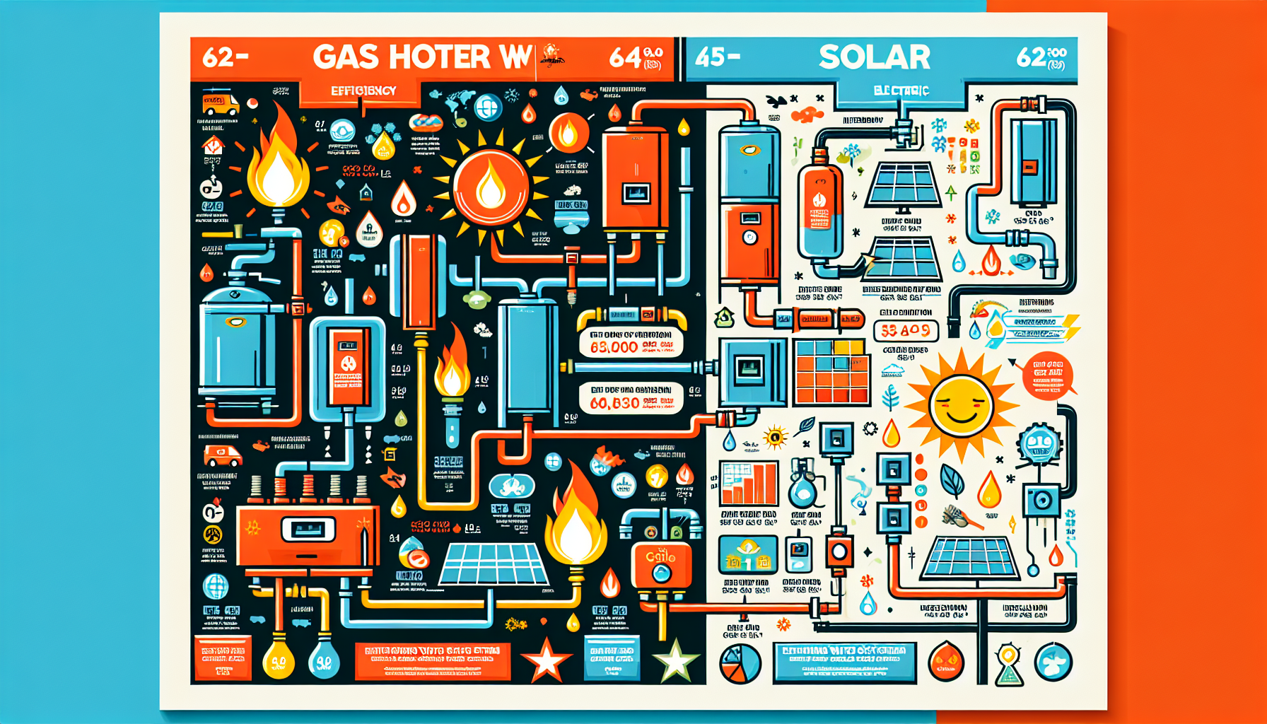 An infographic comparing gas hot water systems with other types.