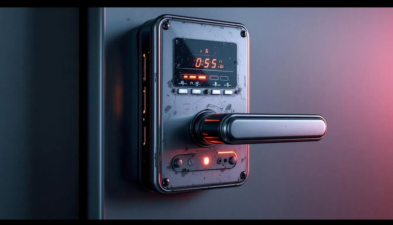 A worn-out electronic lock indicating the need for replacement.