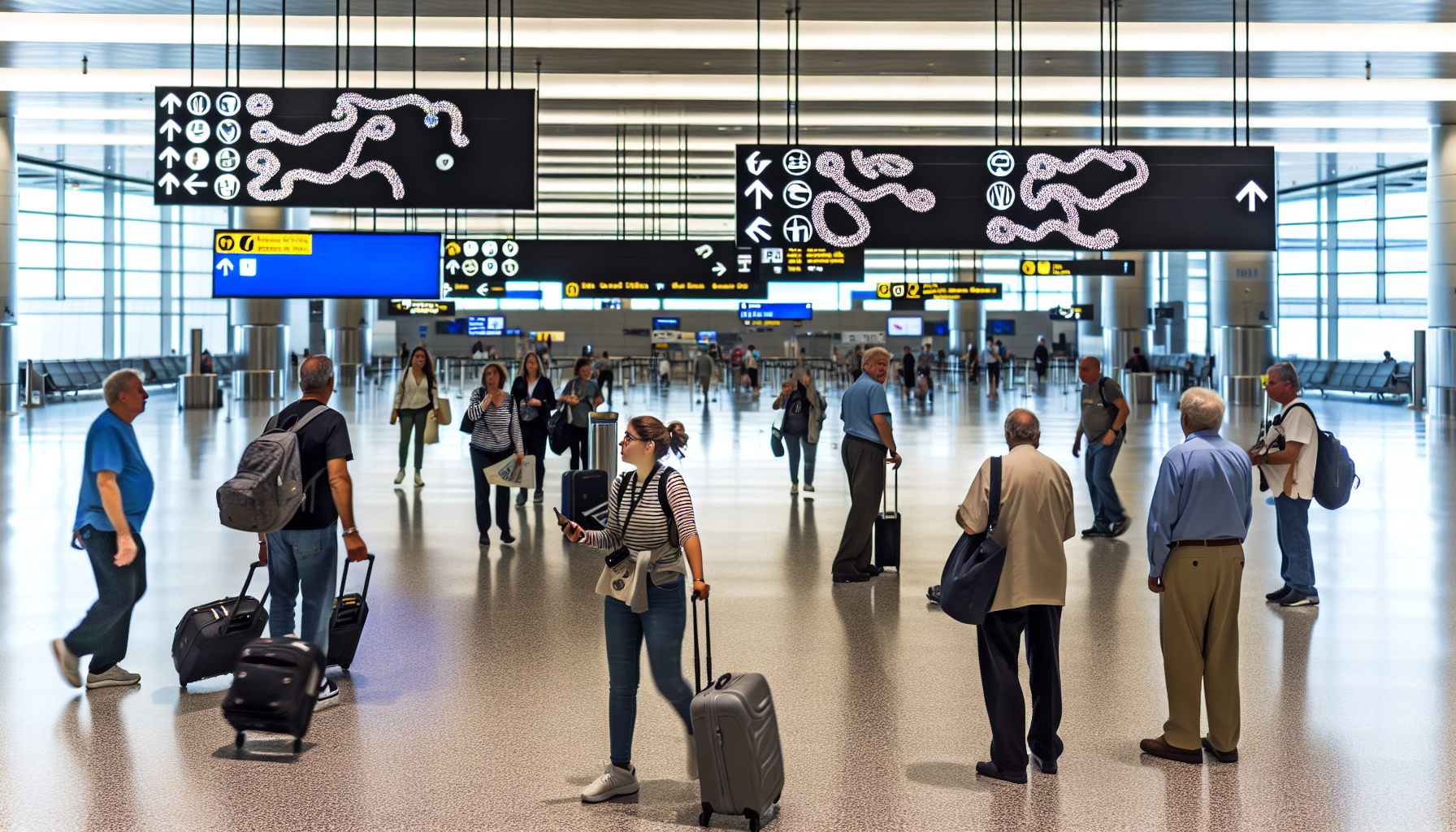 Arrivals and departures levels at JFK Airport