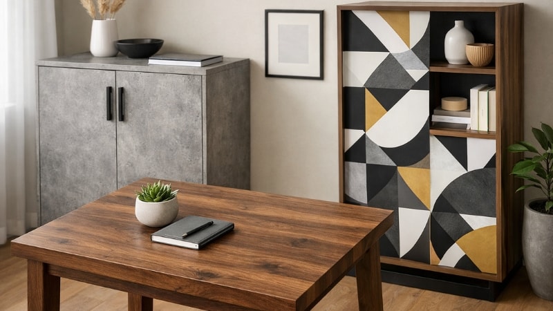 Different vinyls are used on different shaped furniture flexibily