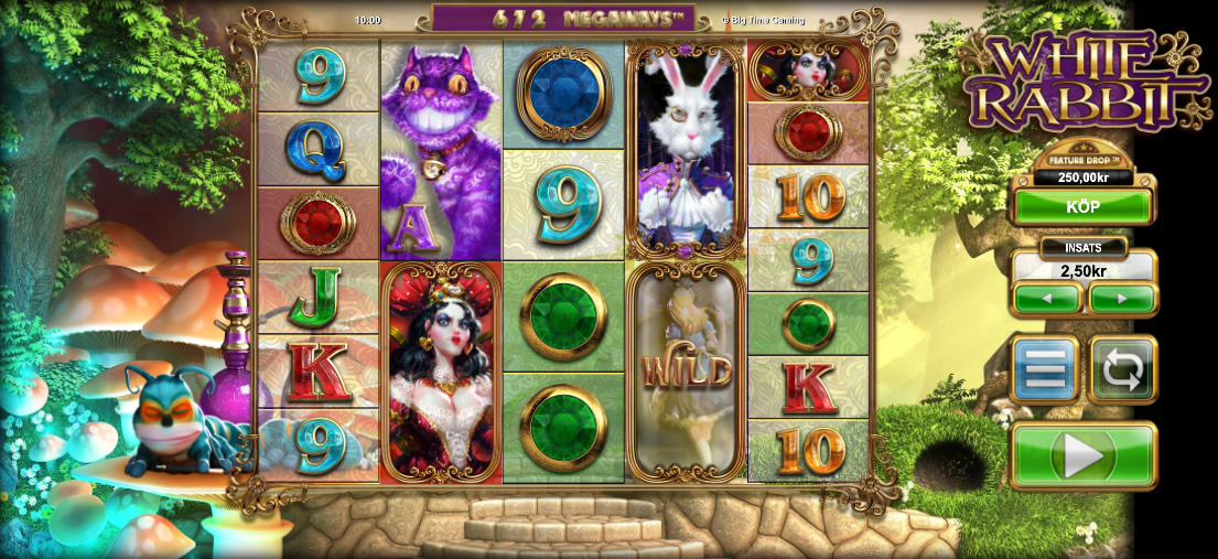 White Rabbit slot med bonus buy funktion och Megaways reels från Big Time Gaming
