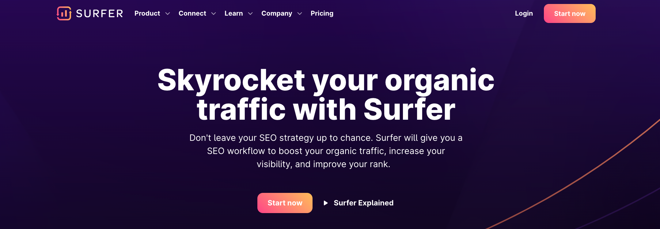 Surfer SEO Homepage