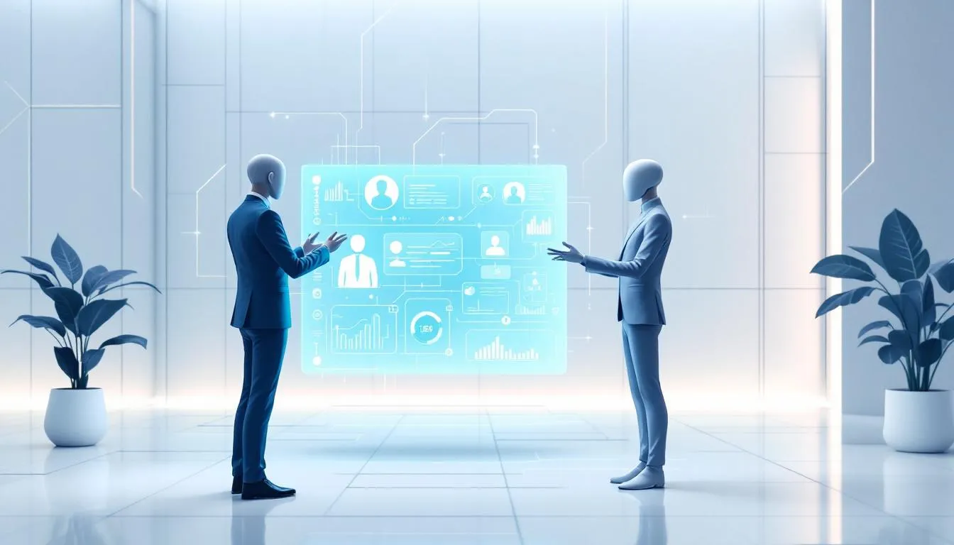 An illustration showing AI transforming the hiring process.