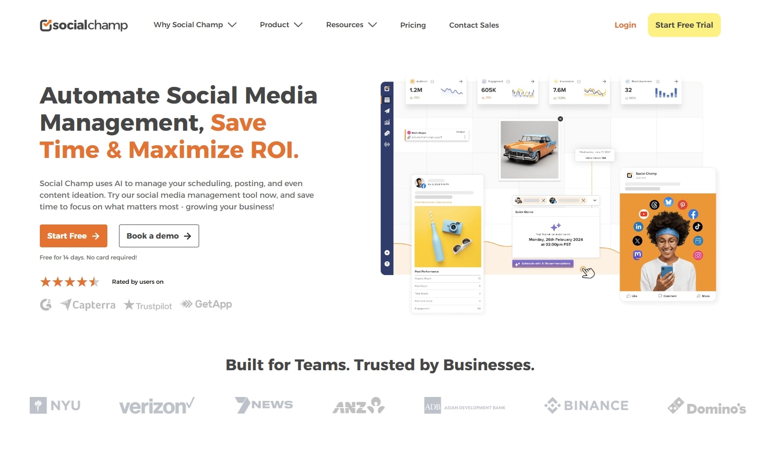 social champ landing page