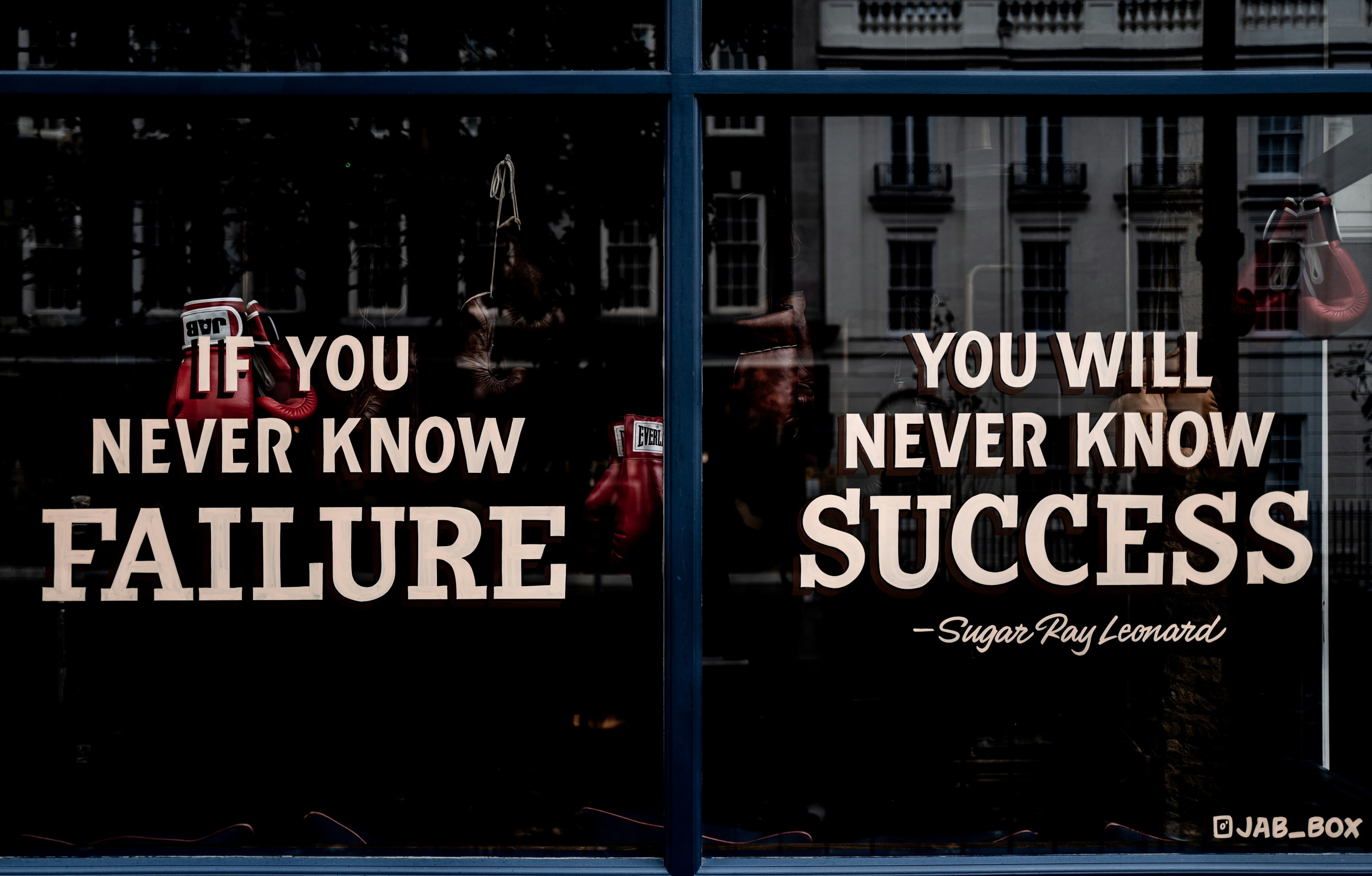 Quote written on a store window