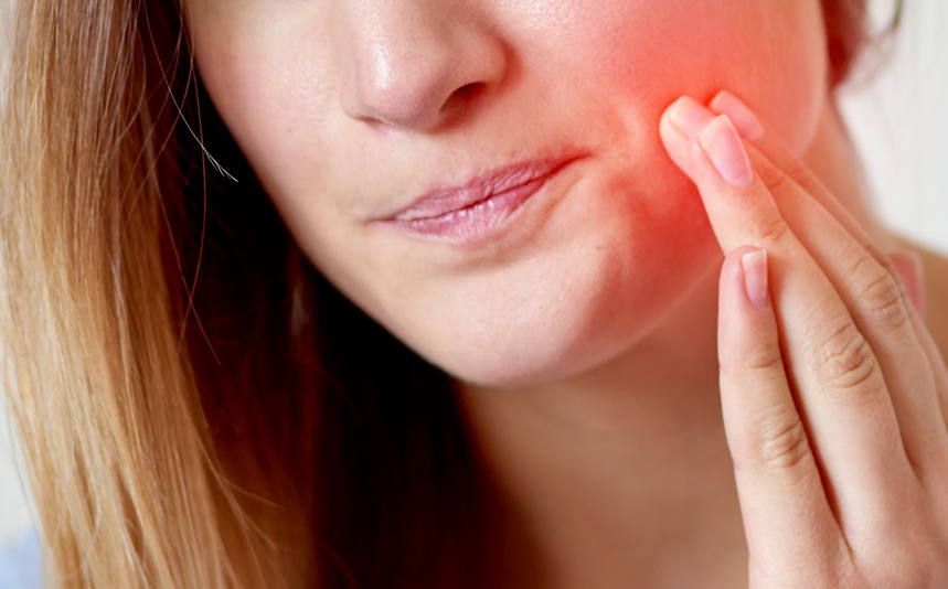 loose crown or jaw swelling