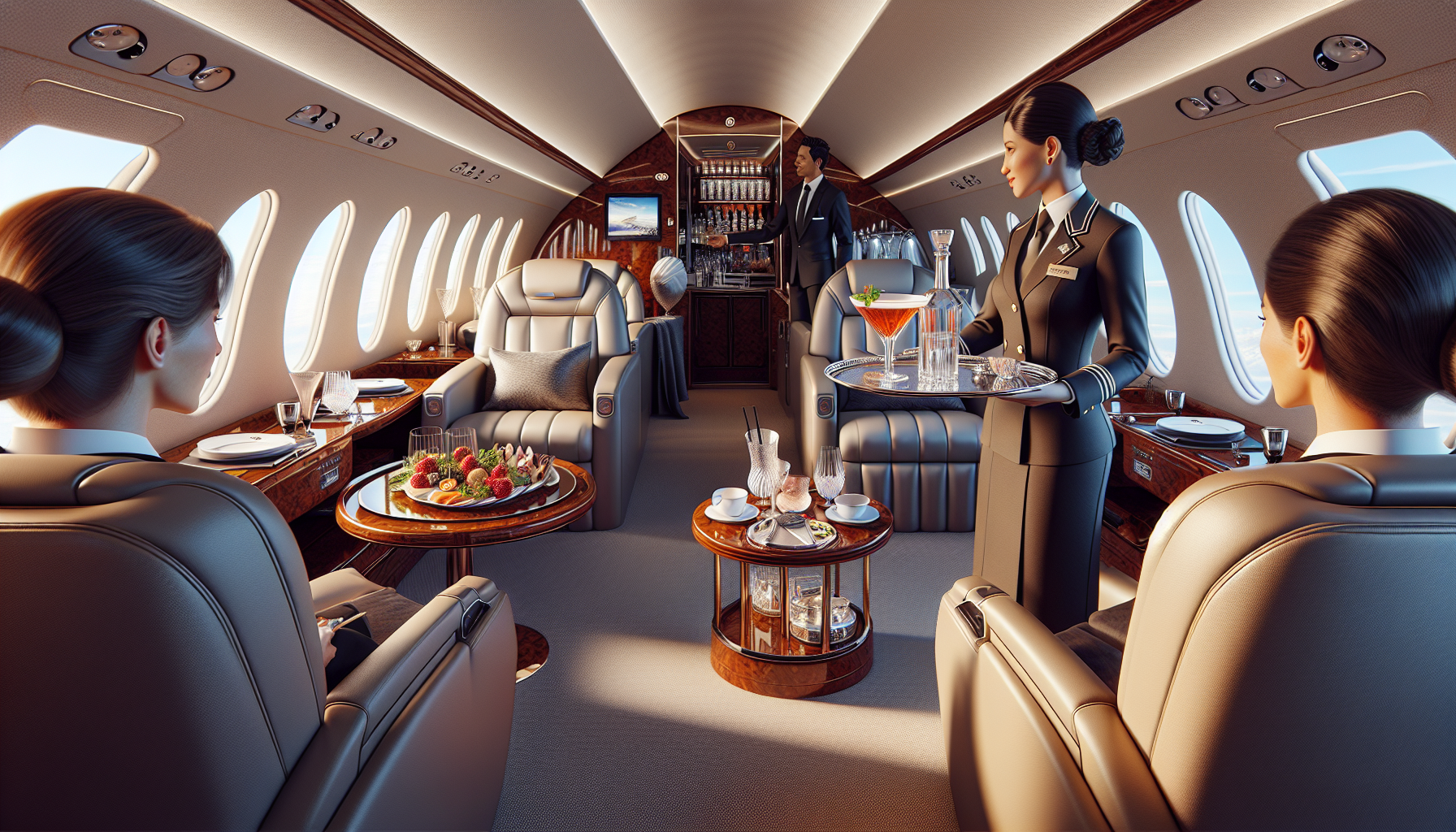 Customized onboard amenities for a unique private jet experience