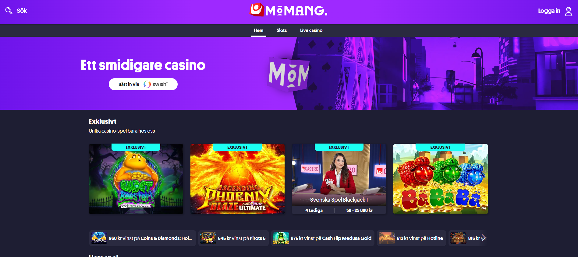 Spelutbud – omkring 4 500 spel hos Momang.